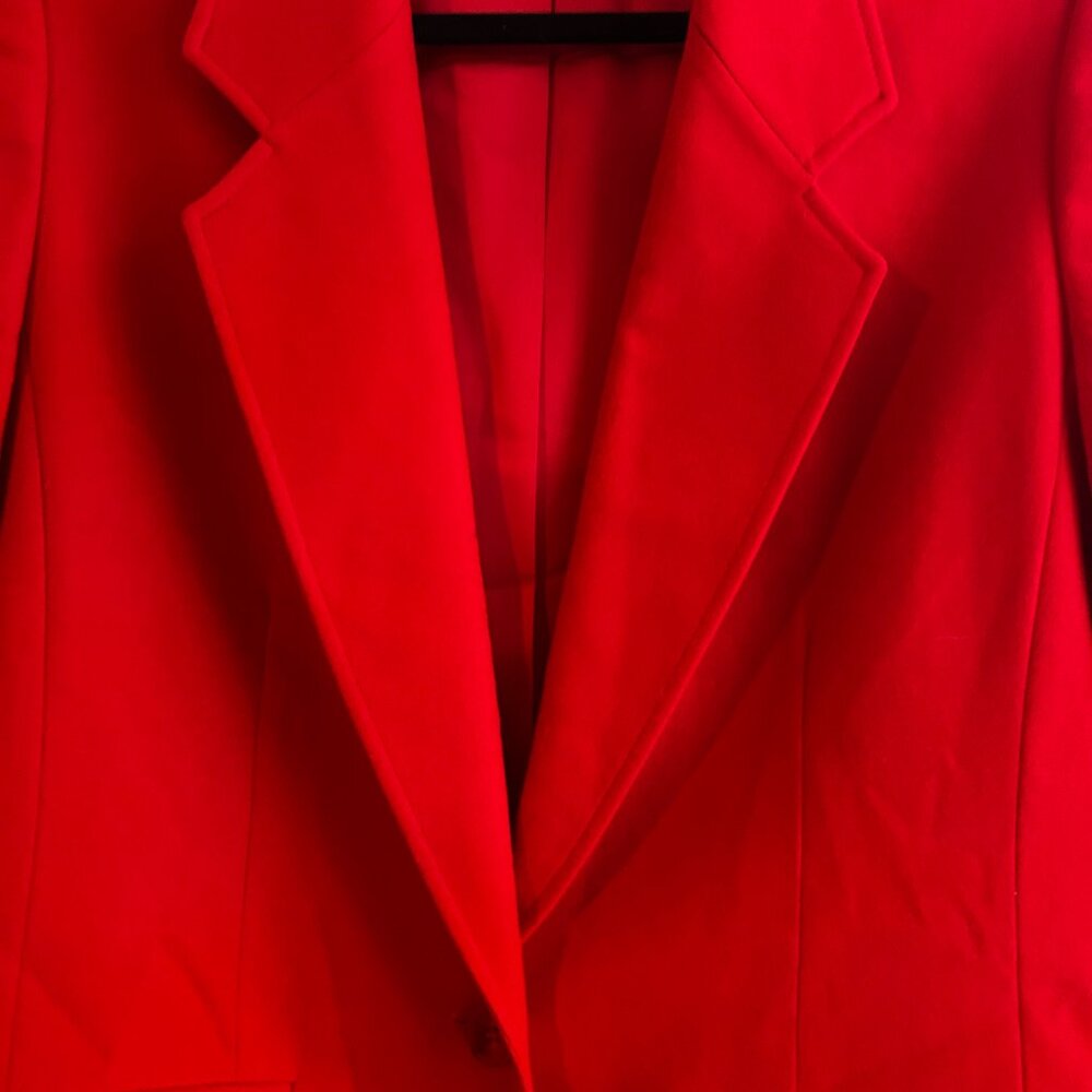 VINTAGE 60's Pendleton Bright Red 100% Wool Blazer with Single Button Closure - Picture 4 of 8